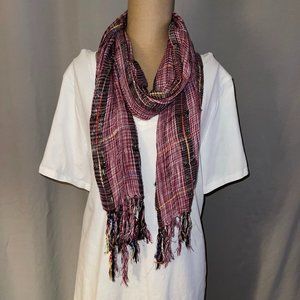 Multi Color Plaid Scarf w/ Shimmer